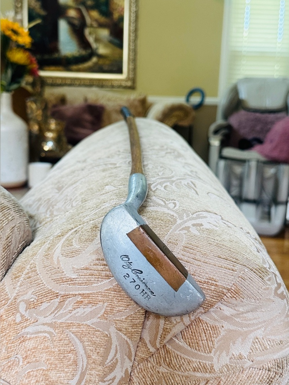 Lefty Otey Crisman Selma, Alabama 2 70HB Hickory Shaft Half Mallet putter 35"